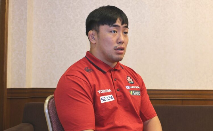 原田衛 マオリ戦でキャプテンに指名された原田衛-斉藤健仁撮影