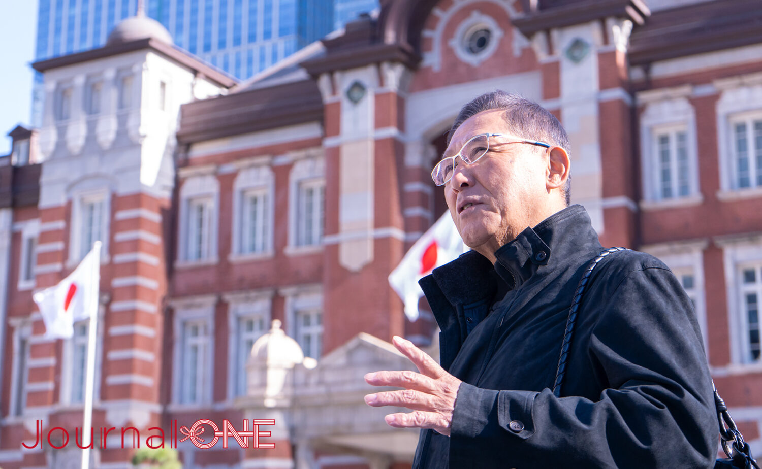 東京駅付近で独占取材に応じた福田氏-Journal-ONE撮影