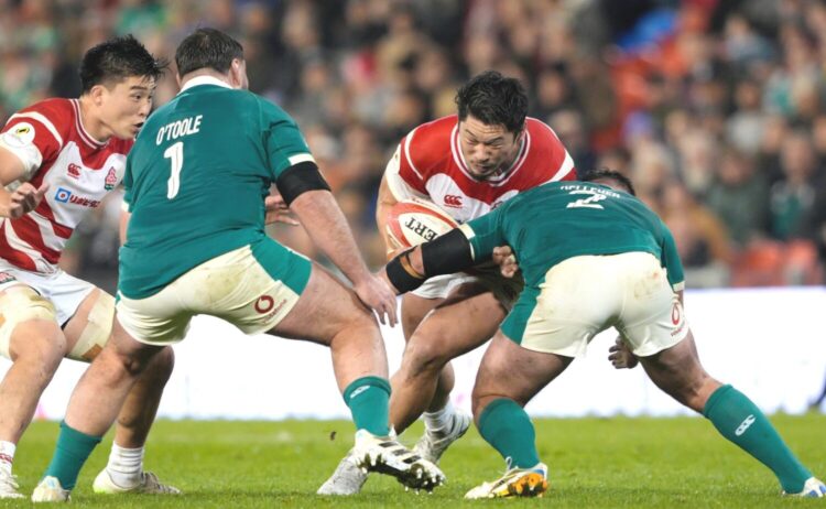 ラグビー日本代表 岡部と下川（左）@JRFU