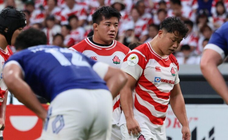 ネーションズチャンピオンシップ フランス代表戦で初トライを挙げたPF大塚(関西学院大学4年)-斉藤健仁撮影