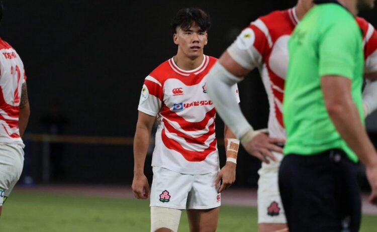 ラグビー日本代表 初キャップとなった上ノ坊-斉藤健仁撮影
