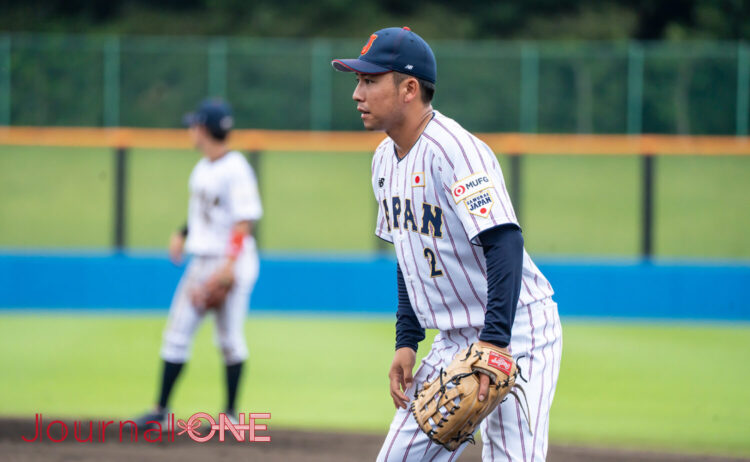 侍ジャパン大学日本代表 國學院大の二塁手・赤堀颯は一塁を守る-Journal-ONE撮影