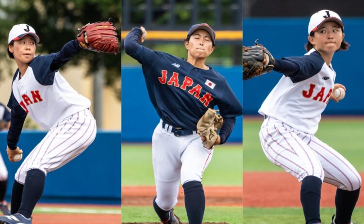 左から清水・小野寺・柏﨑の侍ジャパン3投手-Journal-ONE撮影