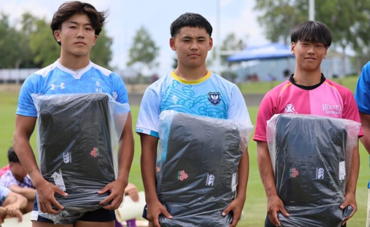 全国高校7人制ラグビー大会 各トーナメントMVP 吉田(大分東明)、曽我(桐蔭学園)、畑(光泉カトリック)‐斉藤健仁撮影