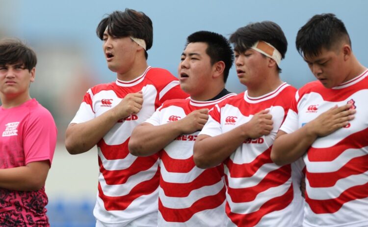 U20日本代表 初のキャプテン経験でチームを引っ張った坪根主将（左端）@JRFU