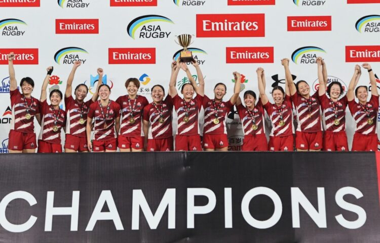 8月の中国大会で優勝したサクラセブンズ2（C）JRFU