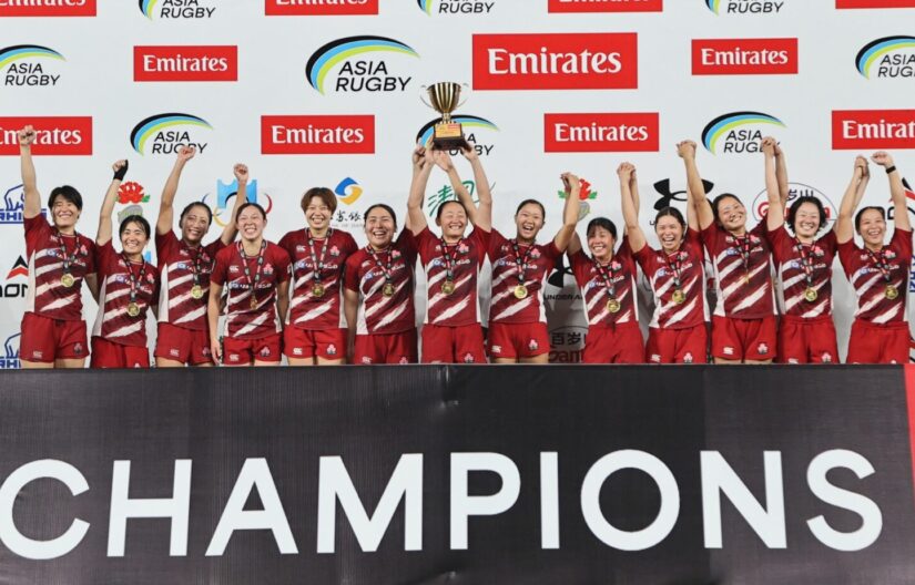 8月の中国大会で優勝したサクラセブンズ2（C）JRFU