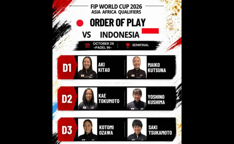 パデル日本代表 10月29日の出場選手-日本パデル協会提供