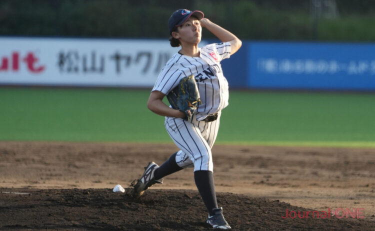 社会人クラブに完投勝ちした平山(仙台大)-Journal-ONE撮影