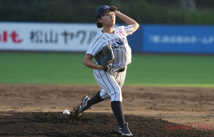 社会人クラブに完投勝ちした平山（仙台大）-Journal-ONE撮影