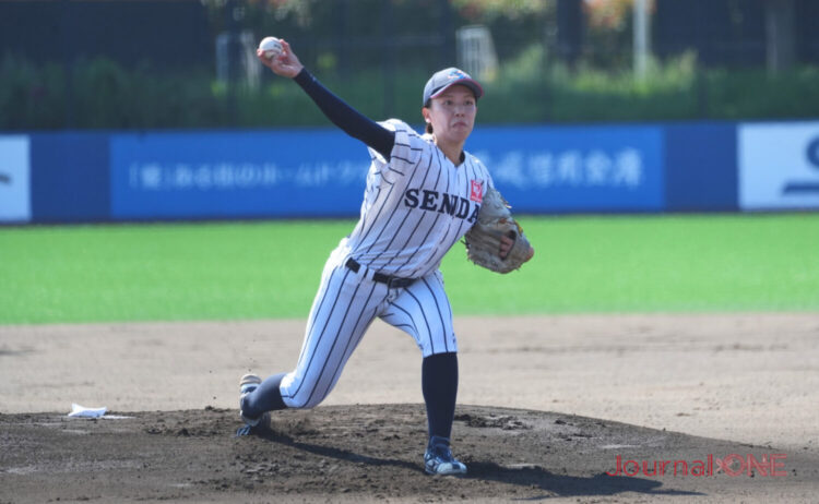 仙台大学 春以来の先発に奮闘した串-Journal-ONE撮影